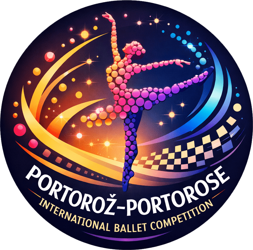 Colorful ballet dancer logo design